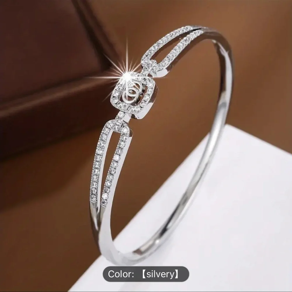 Elegant Zirconia-inlaid Bracelet, A Versatile And Trendy Fashion Accessory - Picture 2 of 9